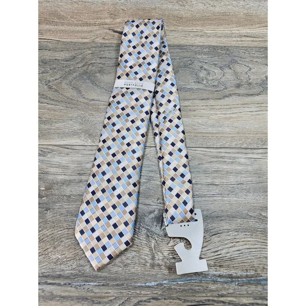 Perry Ellis Portfolio Men's 100% Polyester Tie Geometric Pattern